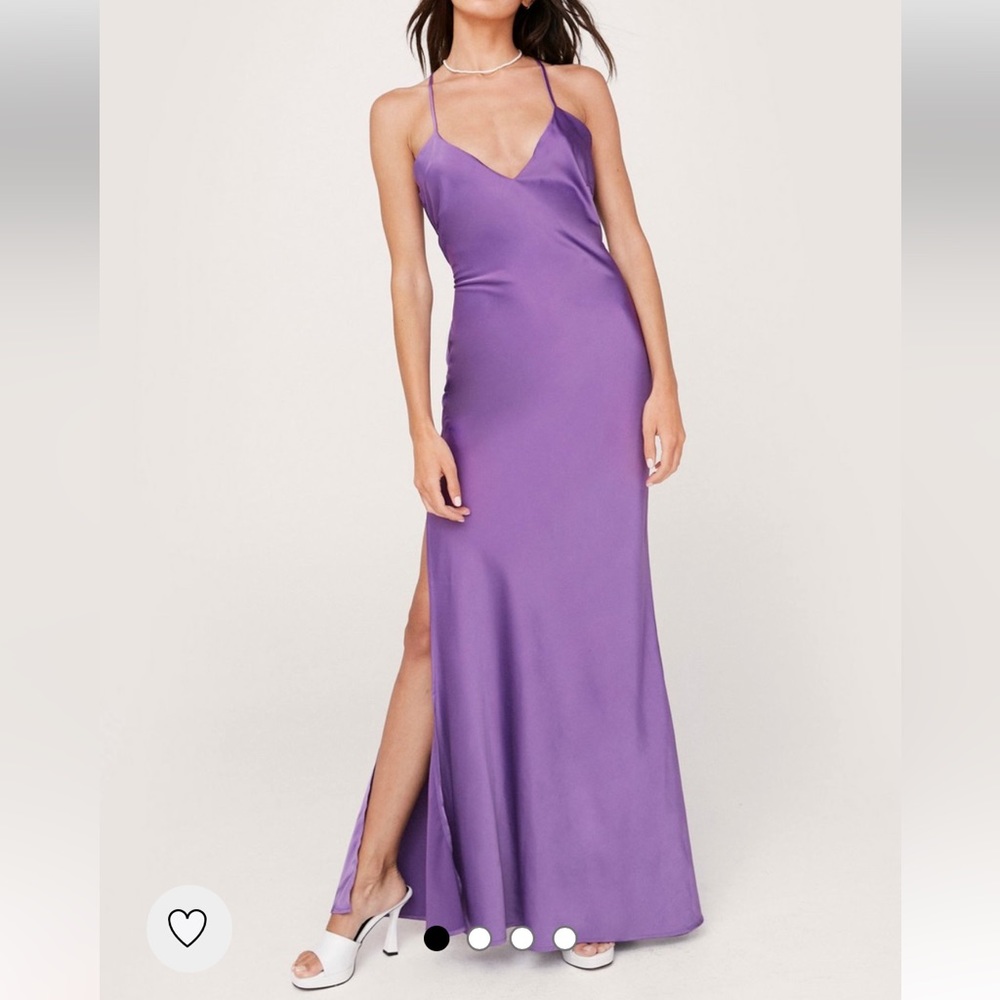 Magenta pink satin dress